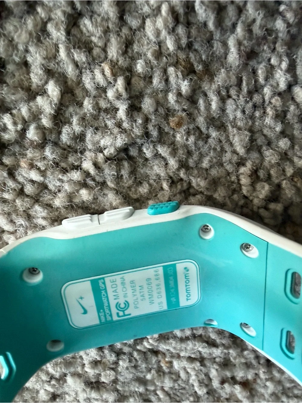 Nike White GPS Running Watch with Teal Accent